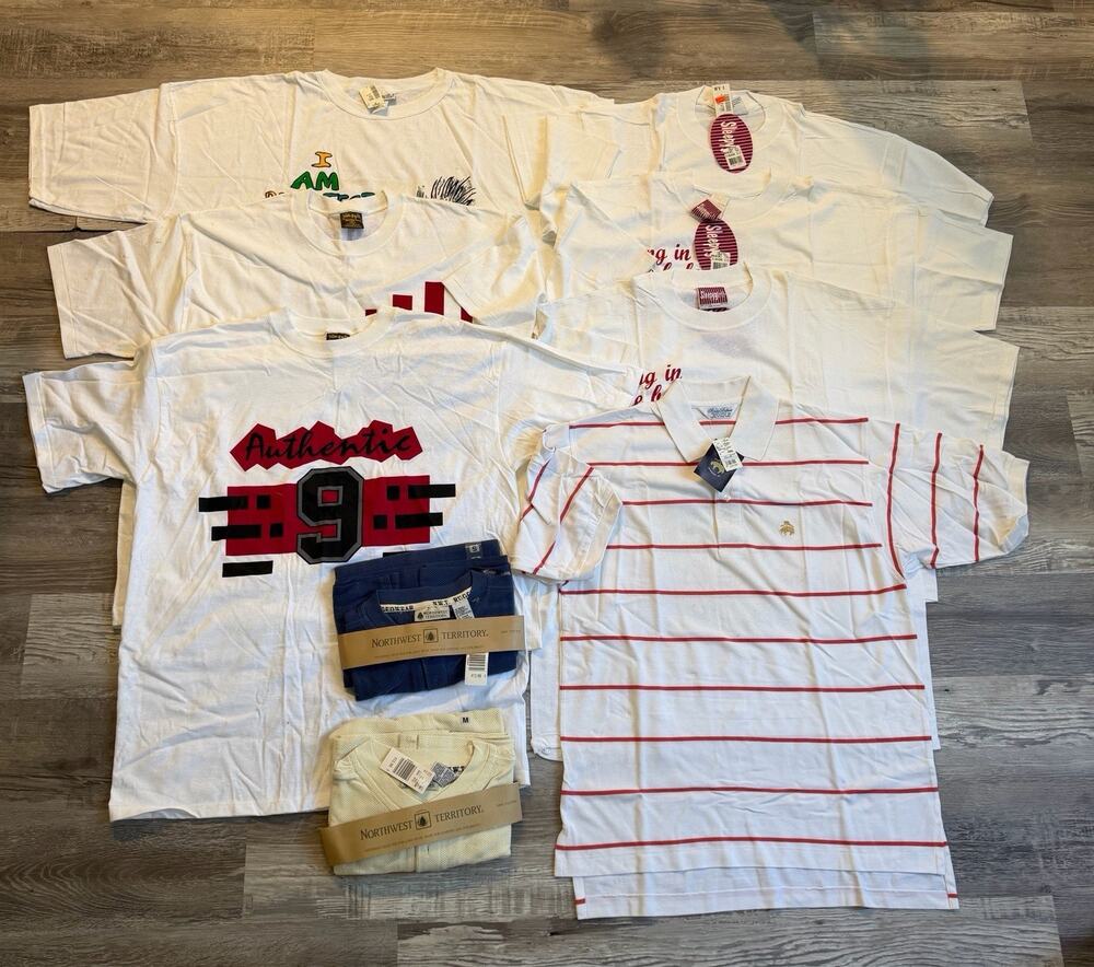 Lot of 9 Vintage New Old Stock (NOS) Shirts & T-Shirts